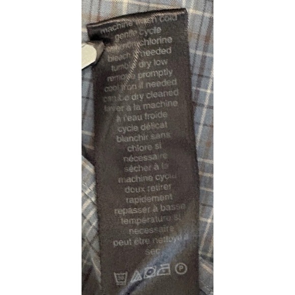 John Varvatos Mens Shirt Large Blue Gray Plaid Button Up Preppy USA - Picture 10 of 11